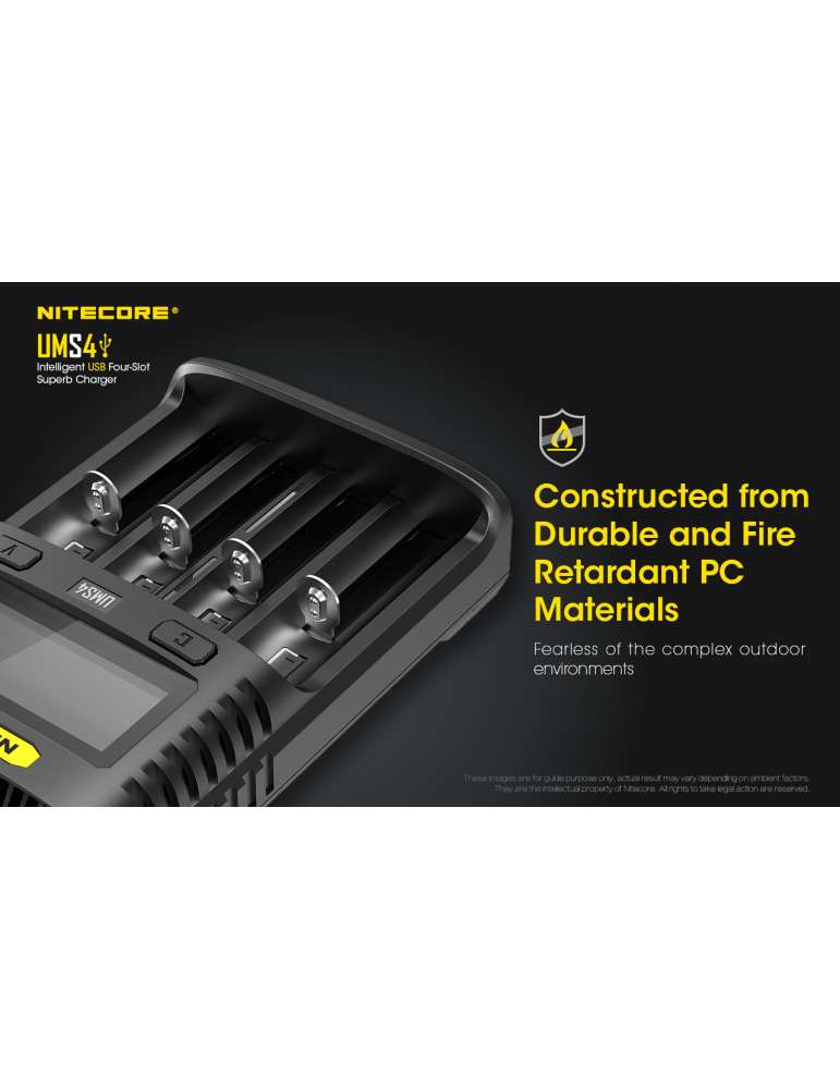 UMS4 chargeur 4 slots pour batterie 18650 et 21700
