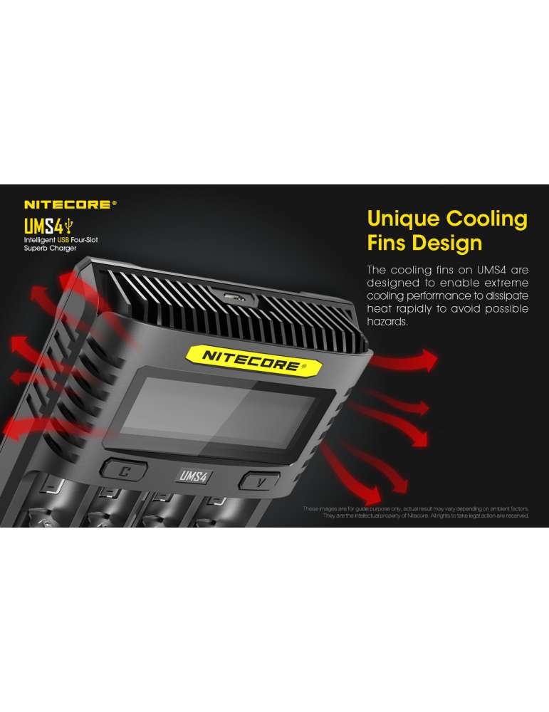 UMS4 chargeur 4 slots pour batterie 18650 et 21700