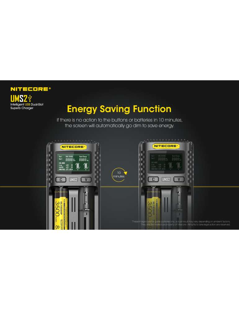 UMS2 chargeur rapide double pour batterie 18650 et 21700