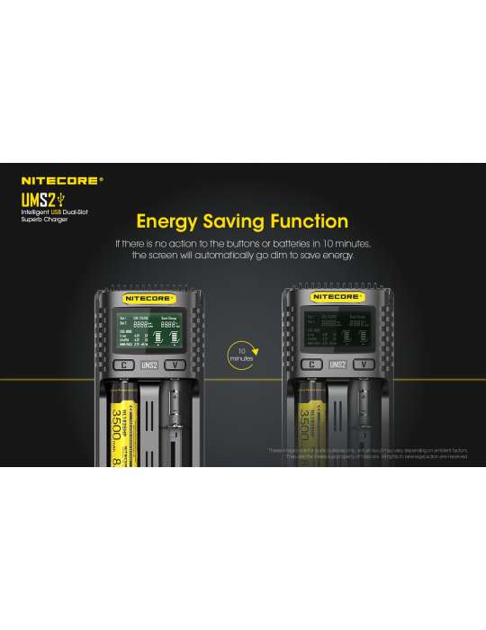 UMS2 chargeur rapide double pour batterie 18650 et 21700