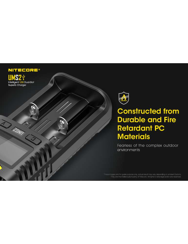 UMS2 chargeur rapide double pour batterie 18650 et 21700