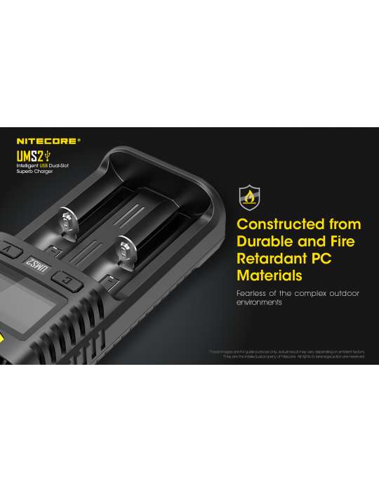 UMS2 chargeur rapide double pour batterie 18650 et 21700