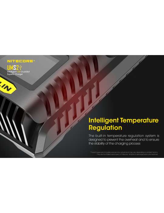 UMS2 chargeur rapide double pour batterie 18650 et 21700
