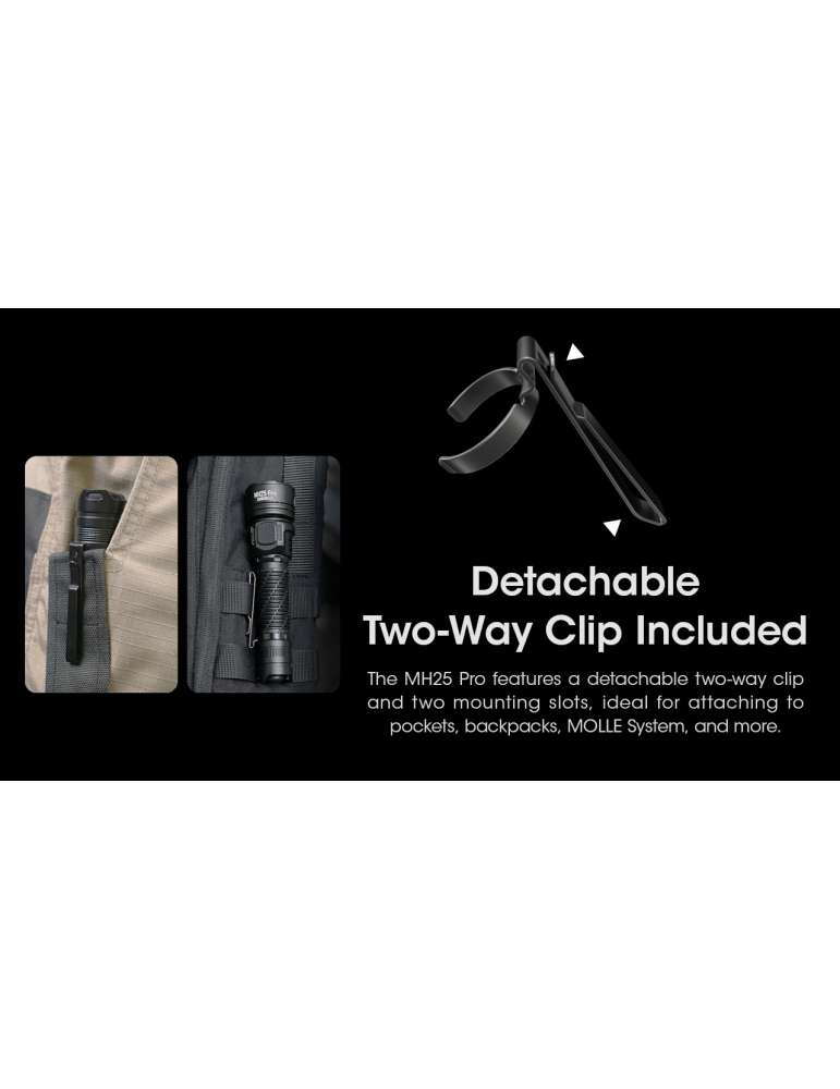 MH25PRO flashlight 3300LM power indicator and battery