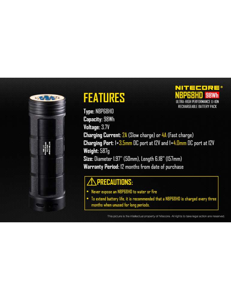 NBP68HD 98Wh accu voor lampen uit de TM-reeks