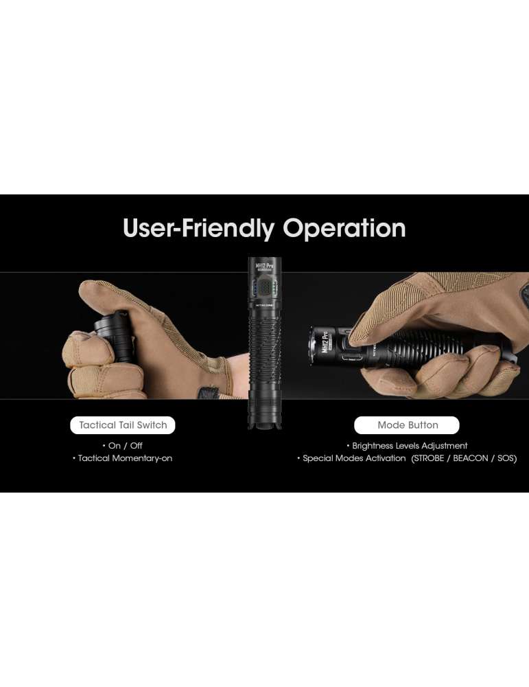 MH12PRO flashlight 3300LM USB rechargeable battery indicator