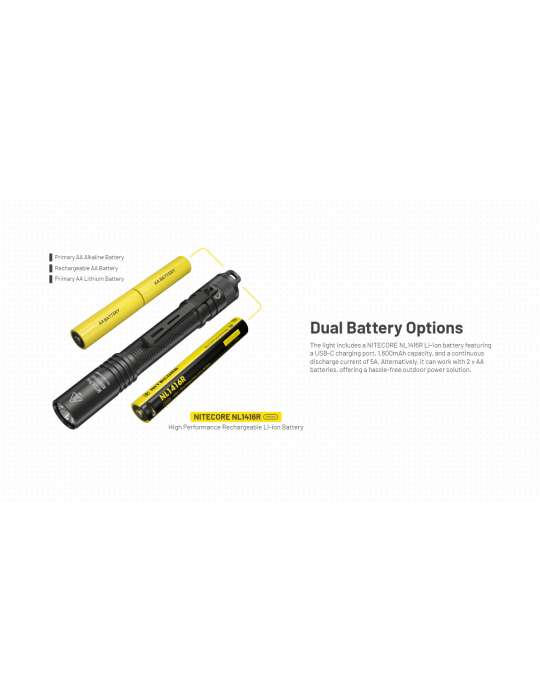 MT2A-PRO lampe 1000LM rechargeable compatible pile AA