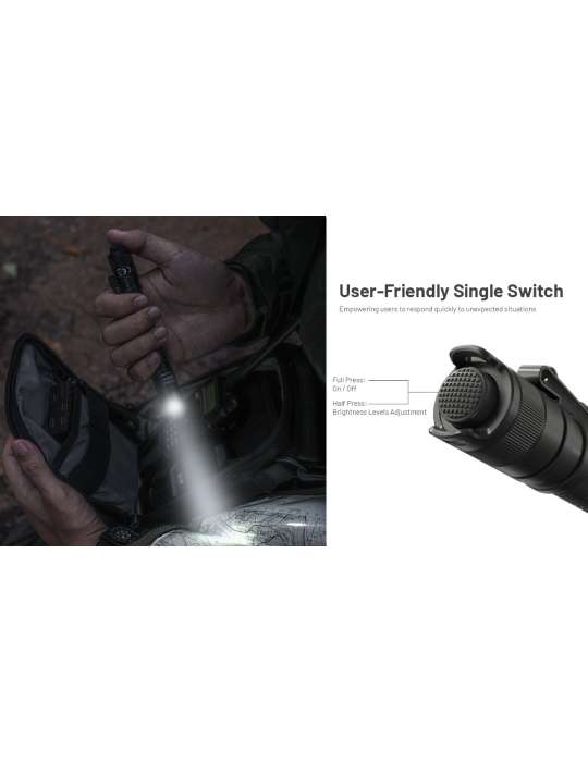 MT2A-PRO lampe 1000LM rechargeable compatible pile AA