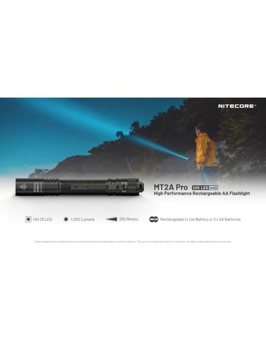 MT2A-PRO rechargeable 1000LM lamp compatible with AA battery