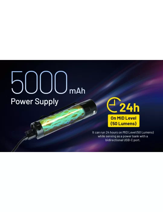 MH15 lampe 2000LM powerbank 5000mAh lumière flood–NITECORE BELUX
