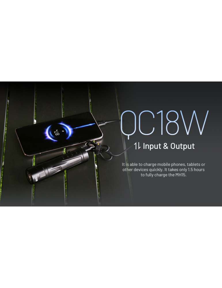 MH15 lampe 2000LM powerbank 5000mAh lumière flood