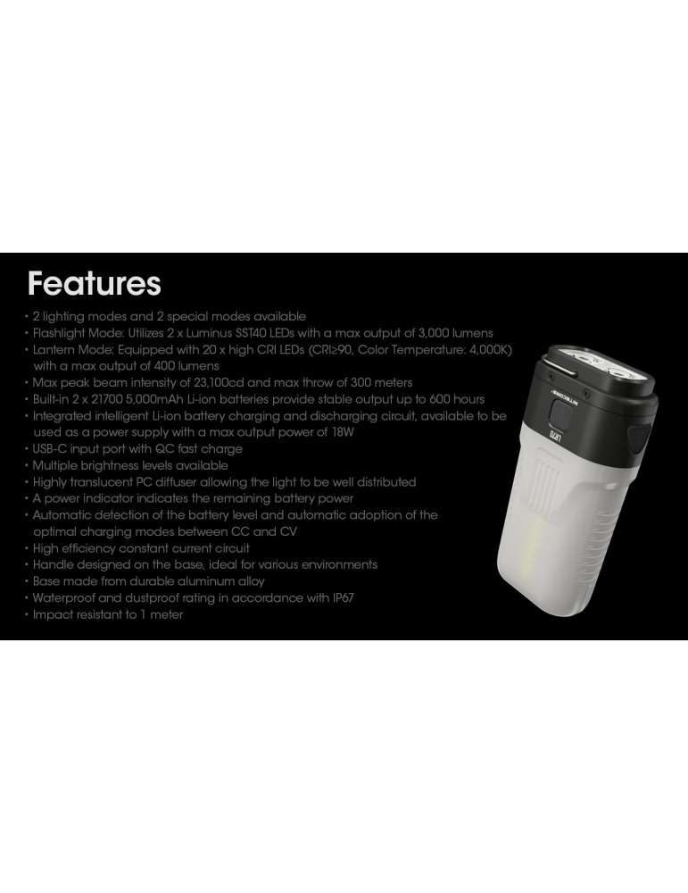 LR70 lampe 3000LM tout-en-un lanterne torche powerbank lampe signal