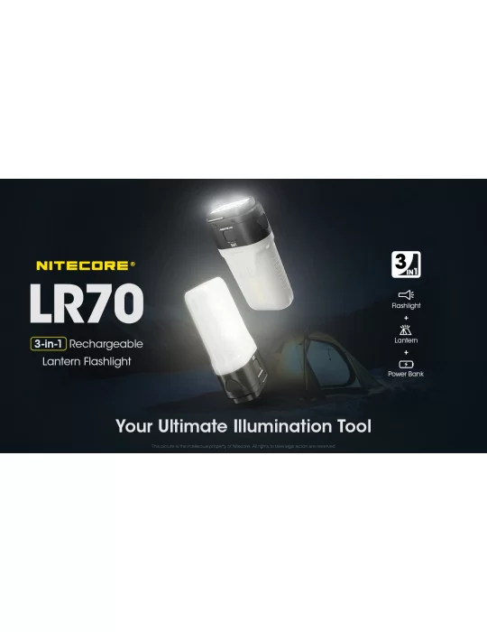 LR70 lamp 3000LM alles-in-één lantaarn zaklamp powerbank signaallamp–NITECORE BELUX