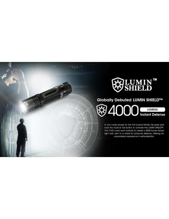 EDC33 lamp 4000LM lumin shield 9 LED flood light lock function
