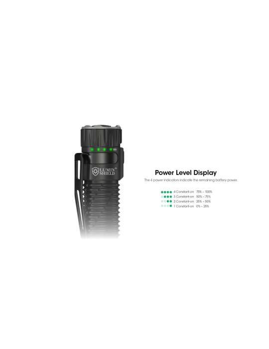 EDC33 lampe 4000LM lumin shield 9 LED lumière flood fonction lock