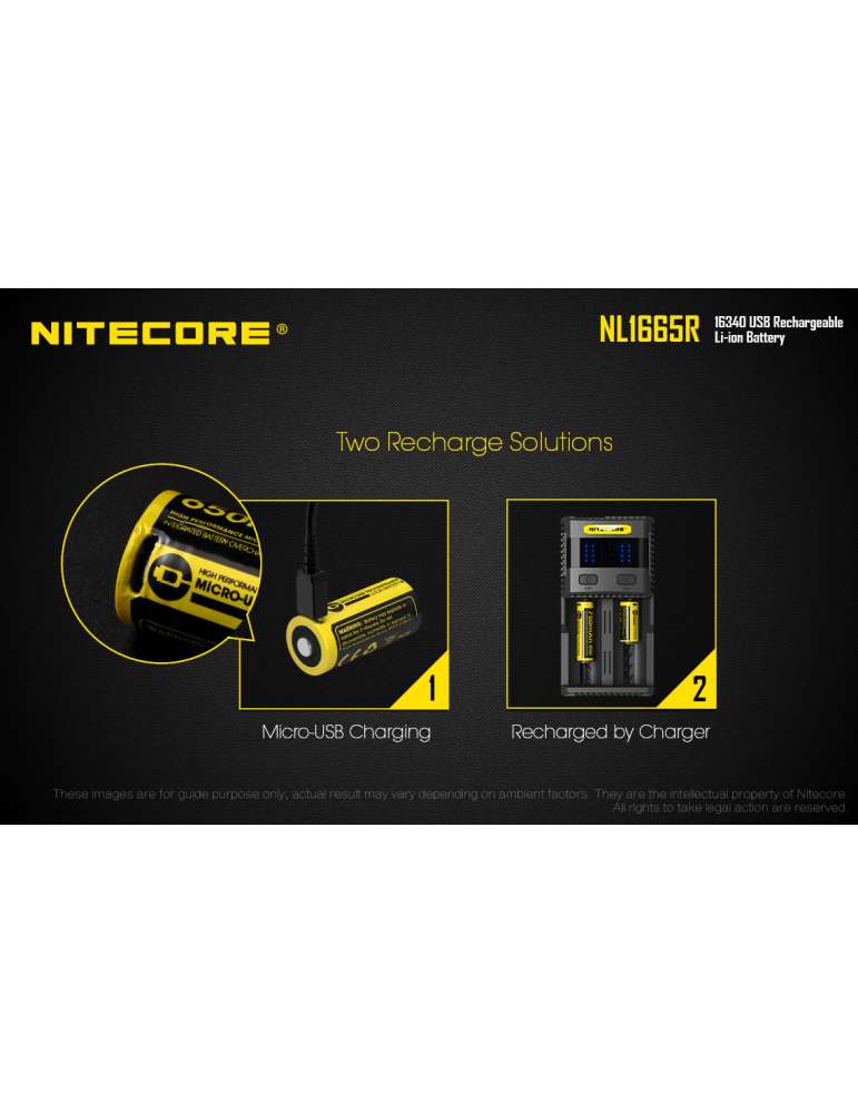 NL1665R USB rechargeable CR123 lithium battery 650mAh
