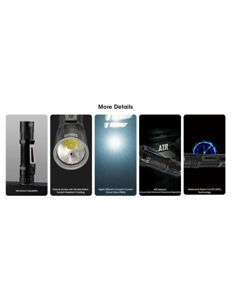 EDC33 lampe 4000LM lumin shield 9 LED lumière flood fonction lock