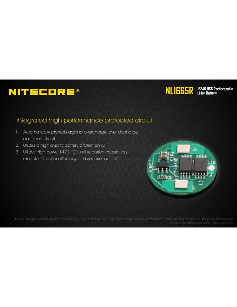 NL1665R USB rechargeable CR123 lithium battery 650mAh