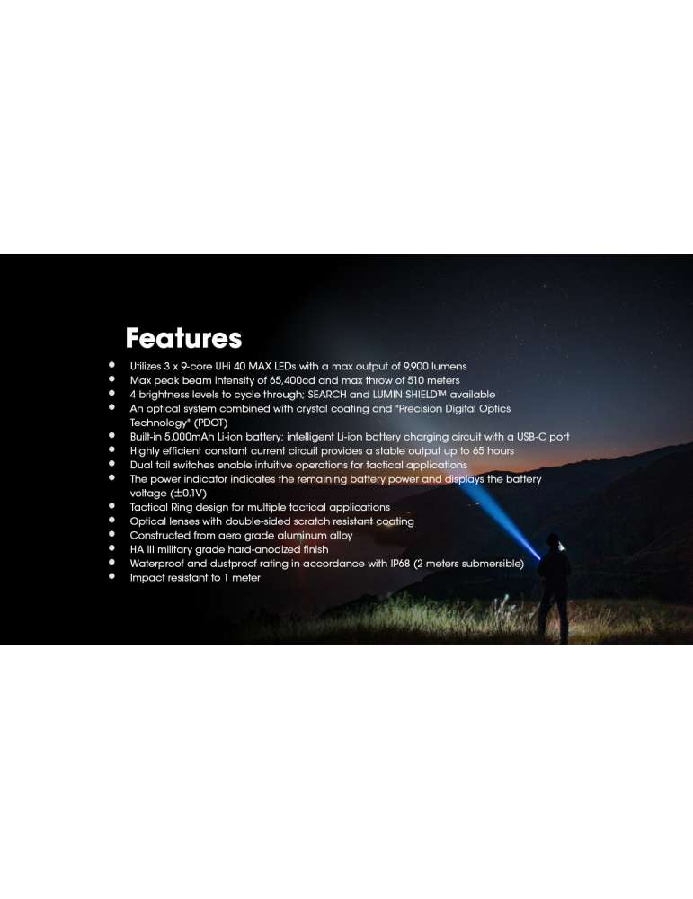 TM9K PRO lampe torche portable puissante 9900LM USB C