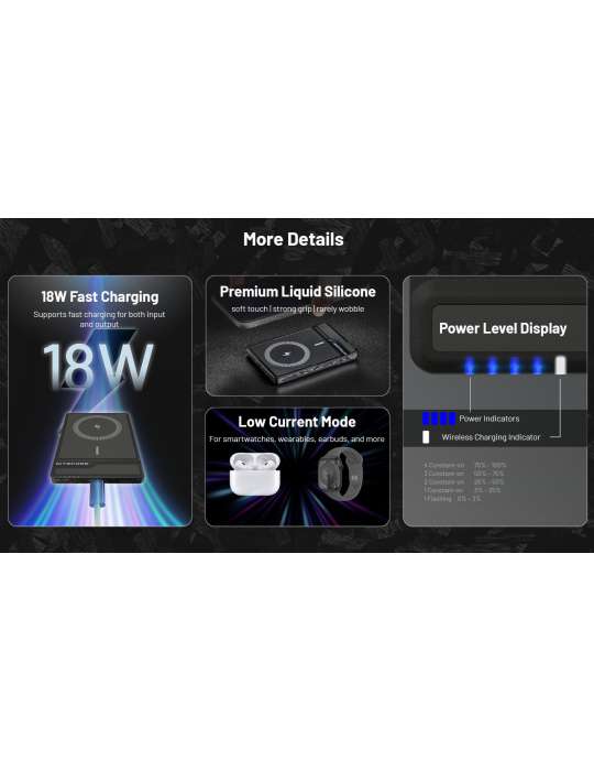 NW5000 battery 5000mAh magnetic wireless charging