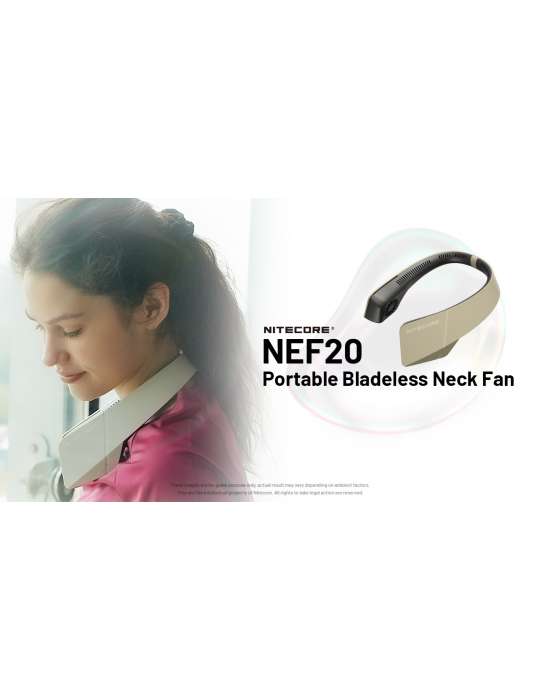 NEF20 ventillateur portable pour nuque rechargeable USB C