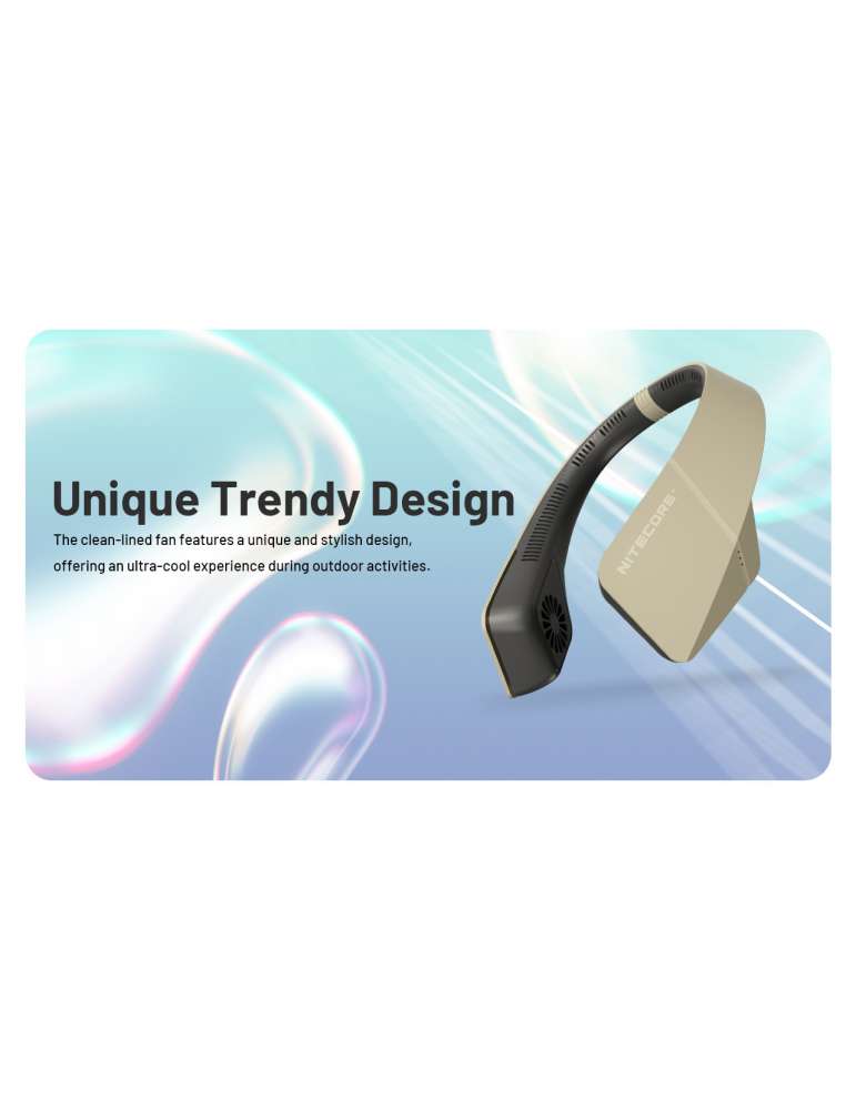 NEF20 ventillateur portable pour nuque rechargeable USB C