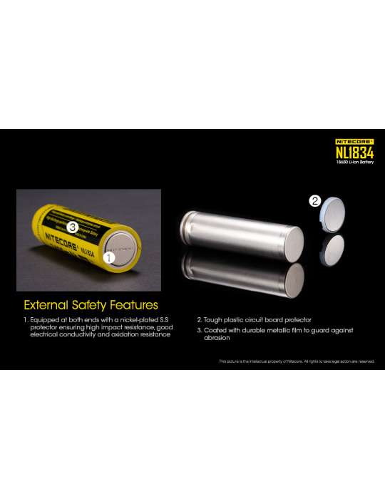 NL1834 batterie 18650 lithium 3400mAh rechargeable