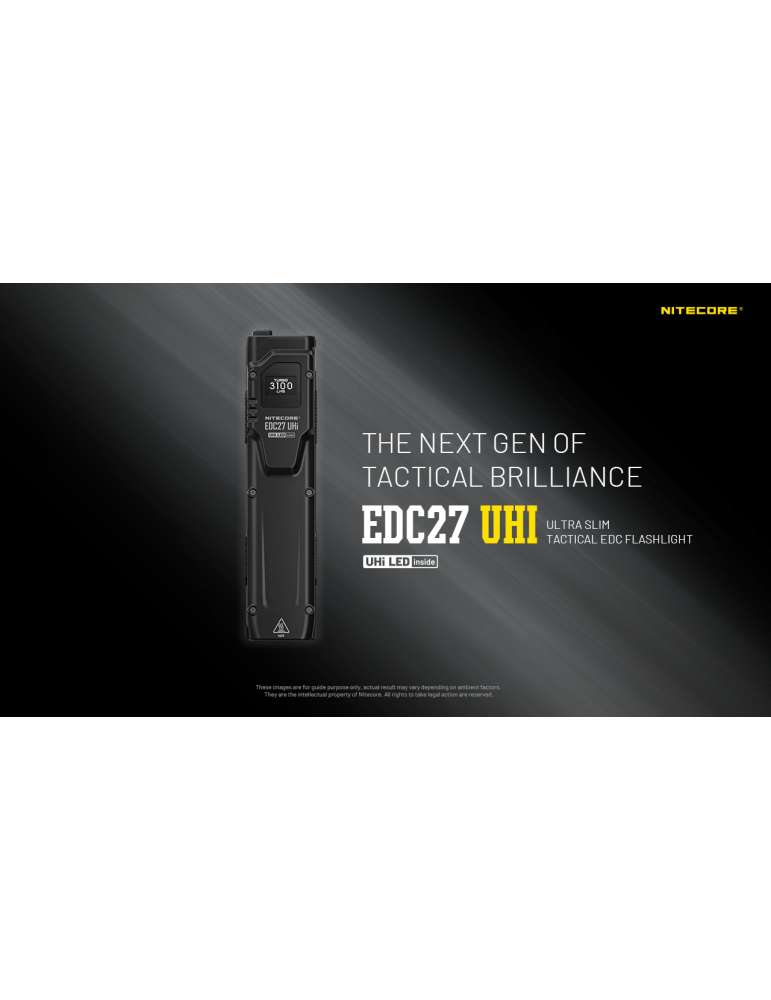 EDC27 UHi lampe torche 3100LM fine et plate