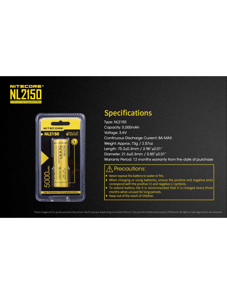 NL2150 batterie 21700 lithium 5000mAh rechargeable
