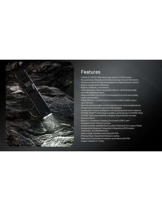 EDC27 UHi 3100LM Slim Flat Flashlight