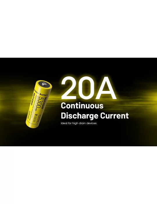 NL2153HP high performance 21700 lithium battery 5300mAh rechargeable–NITECORE BELUX