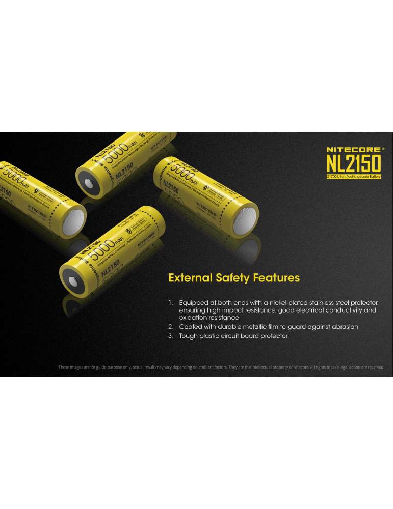 NL2150 batterie 21700 lithium 5000mAh rechargeable