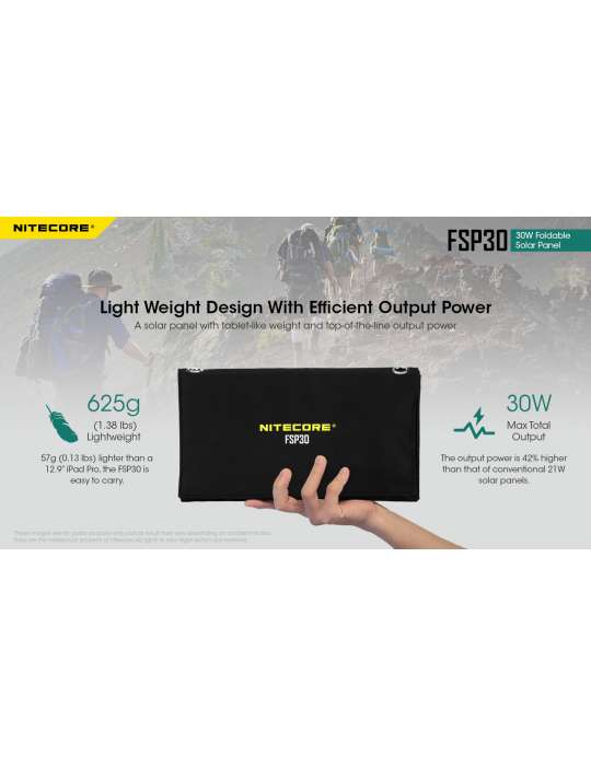 FSP30 panneaux solaire portatif 30w sortie USB pour sac à dos