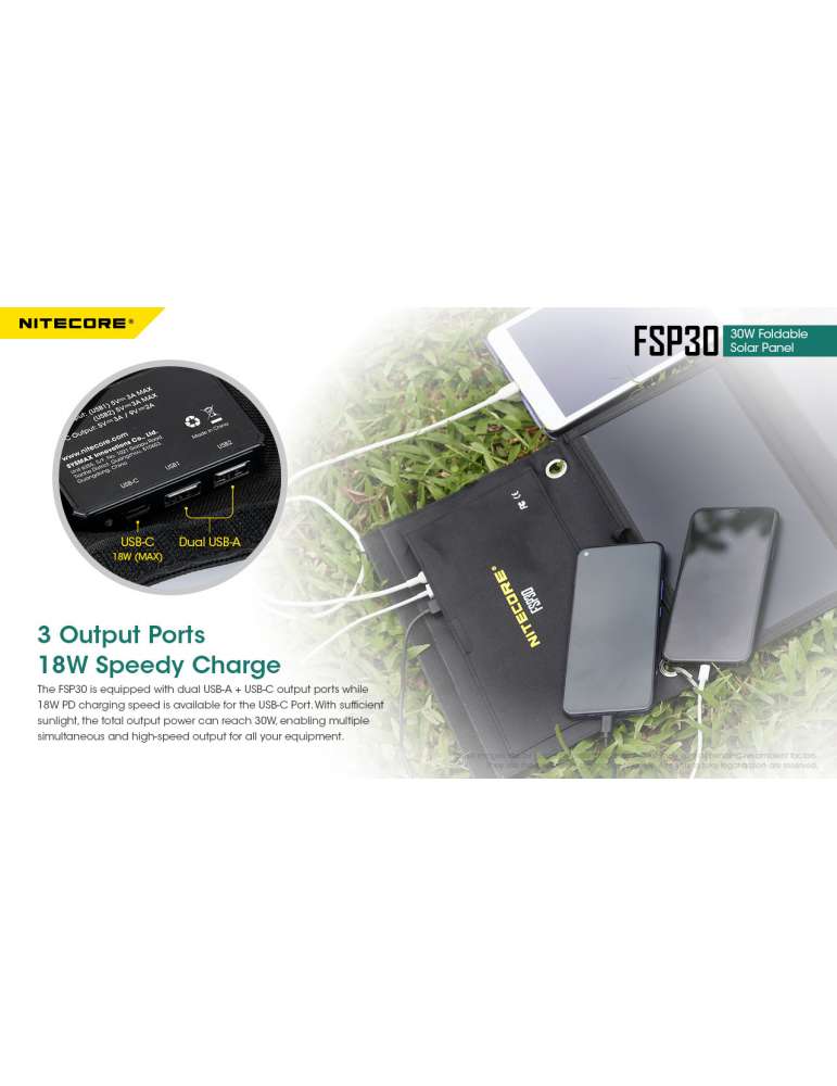 FSP30 panneaux solaire portatif 30w sortie USB pour sac à dos