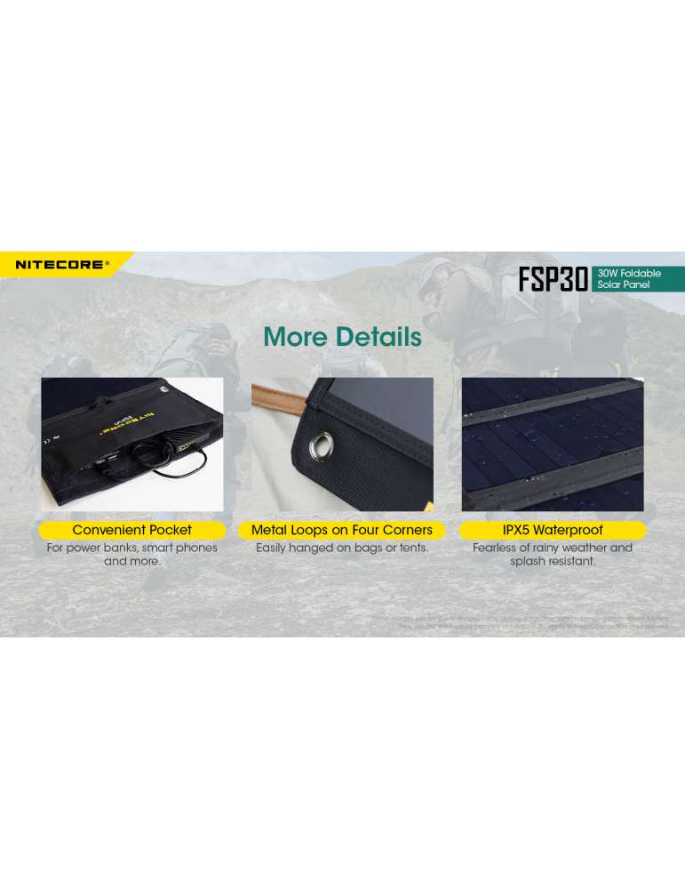 FSP30 portable solar panel 30w usb output for backpack