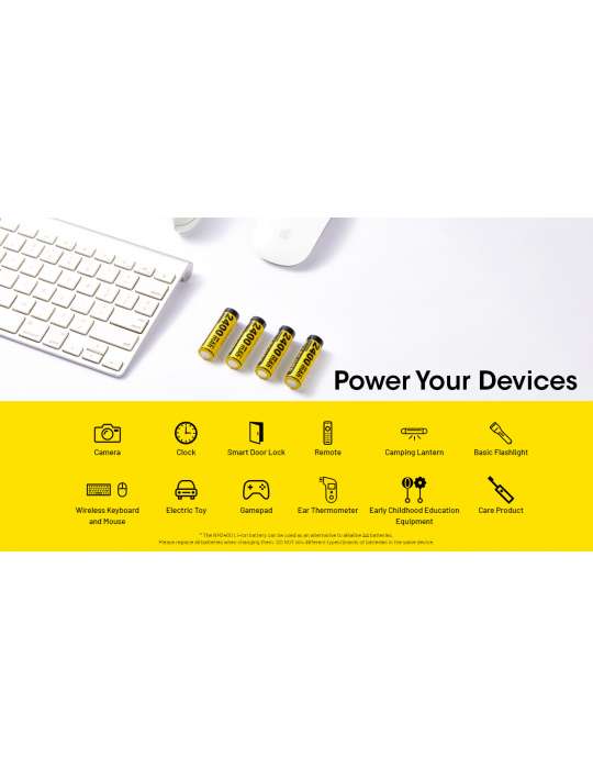 NH2400 4 piles AA 1.5V rechargeable USB 2400mAh