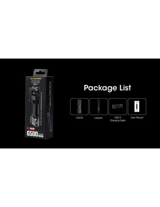 EDC29 lampe fine 6500LM Rechargeable