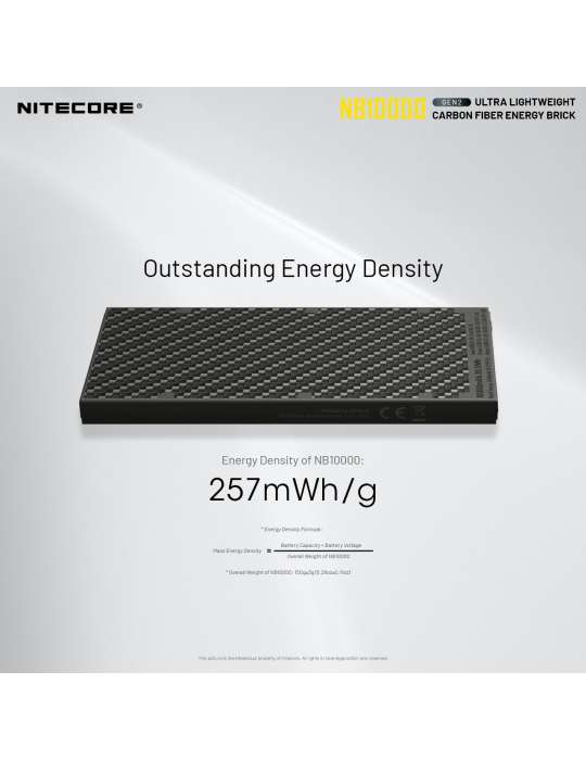 NB10000 GEN2 powerbank batterie 10000mAh ultra légère USB