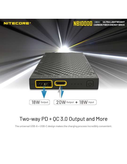 NB10000 GEN2 powerbank batterie 10000mAh ultra légère USB