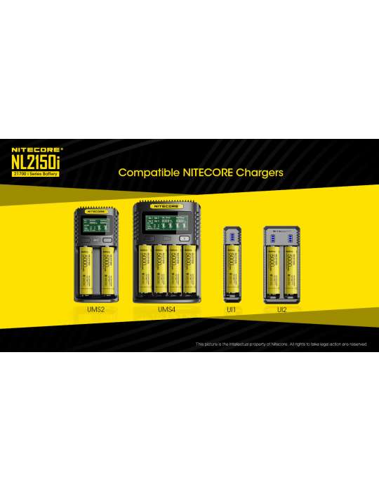 NL2150i batterie 21700 lithium 5000mAh rechargeable