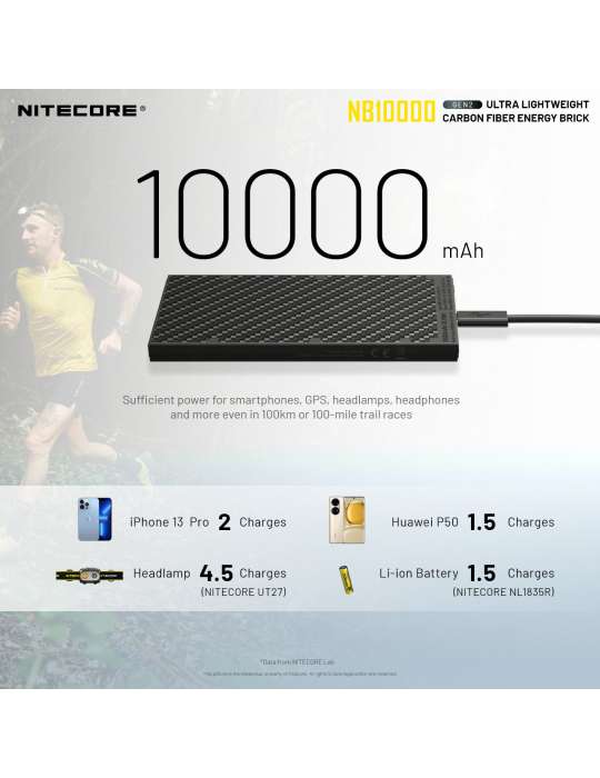 NB10000 GEN2 powerbank batterie 10000mAh ultra légère USB