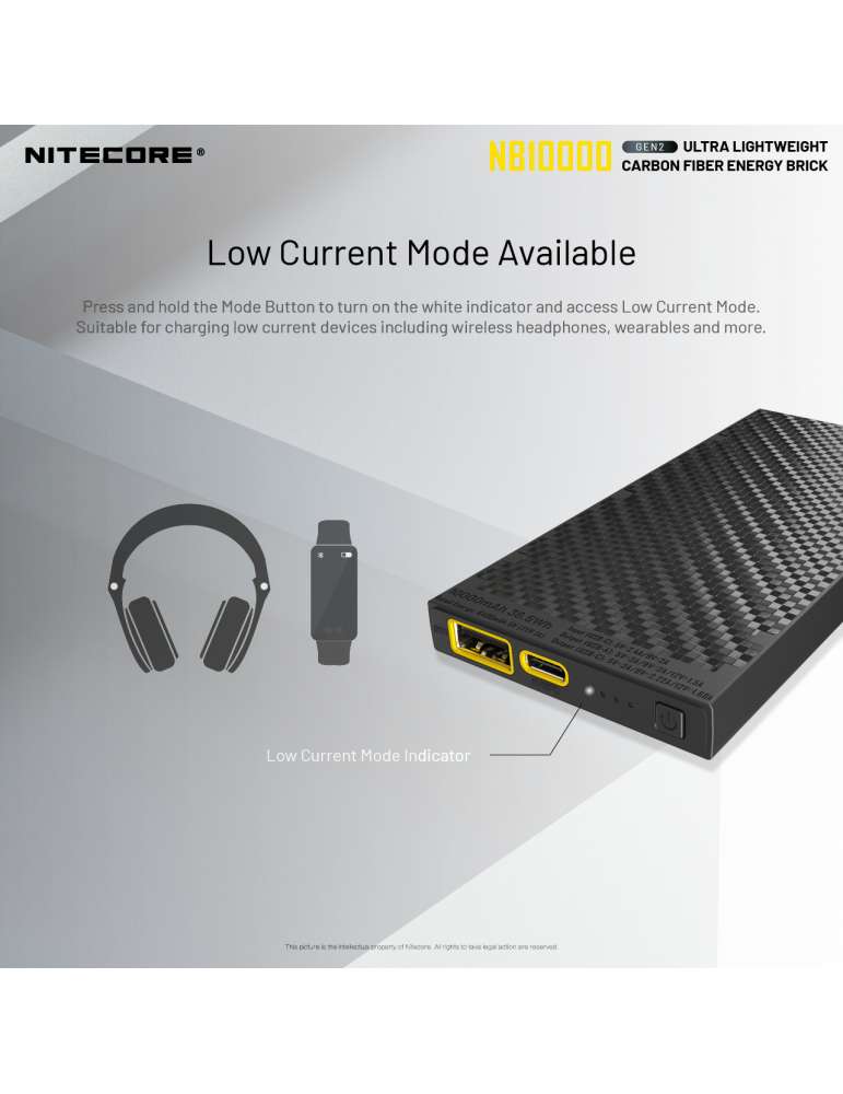 NB10000 GEN2 powerbank batterie 10000mAh ultra légère USB