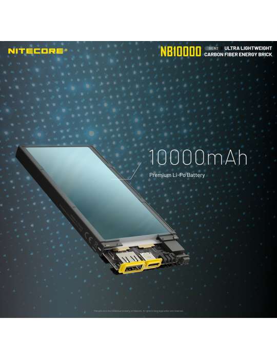 NB10000 GEN2 powerbank batterie 10000mAh ultra légère USB