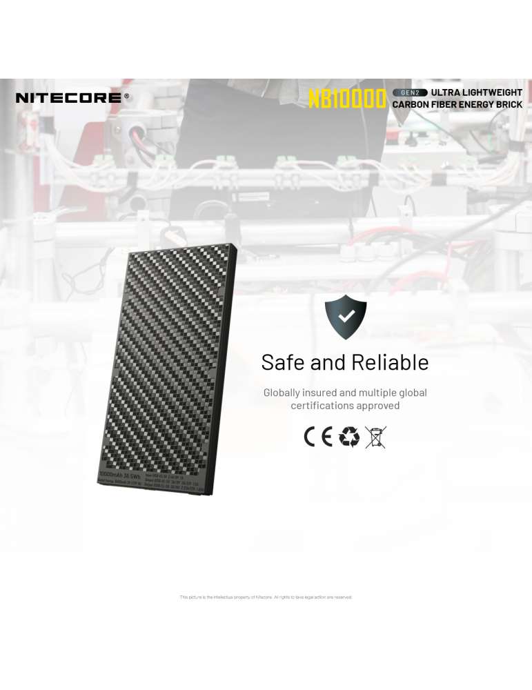 NB10000 GEN2 powerbank batterie 10000mAh ultra légère USB