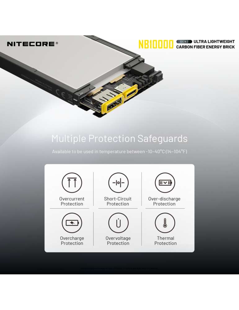 NB10000 GEN2 powerbank batterie 10000mAh ultra légère USB