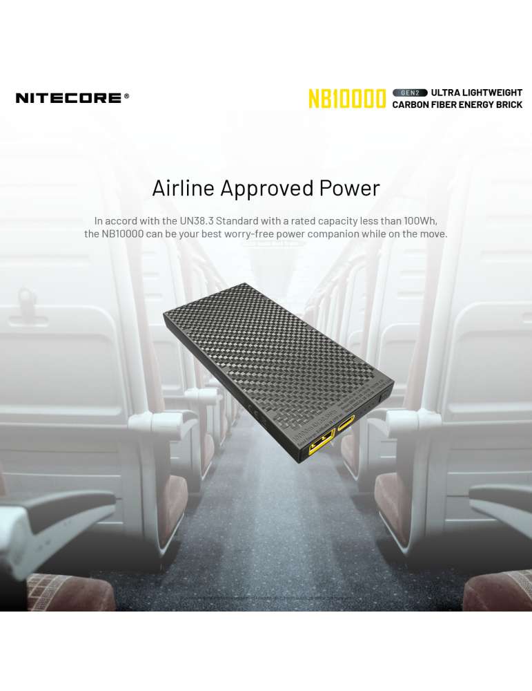 NB10000 GEN2 powerbank batterie 10000mAh ultra légère USB