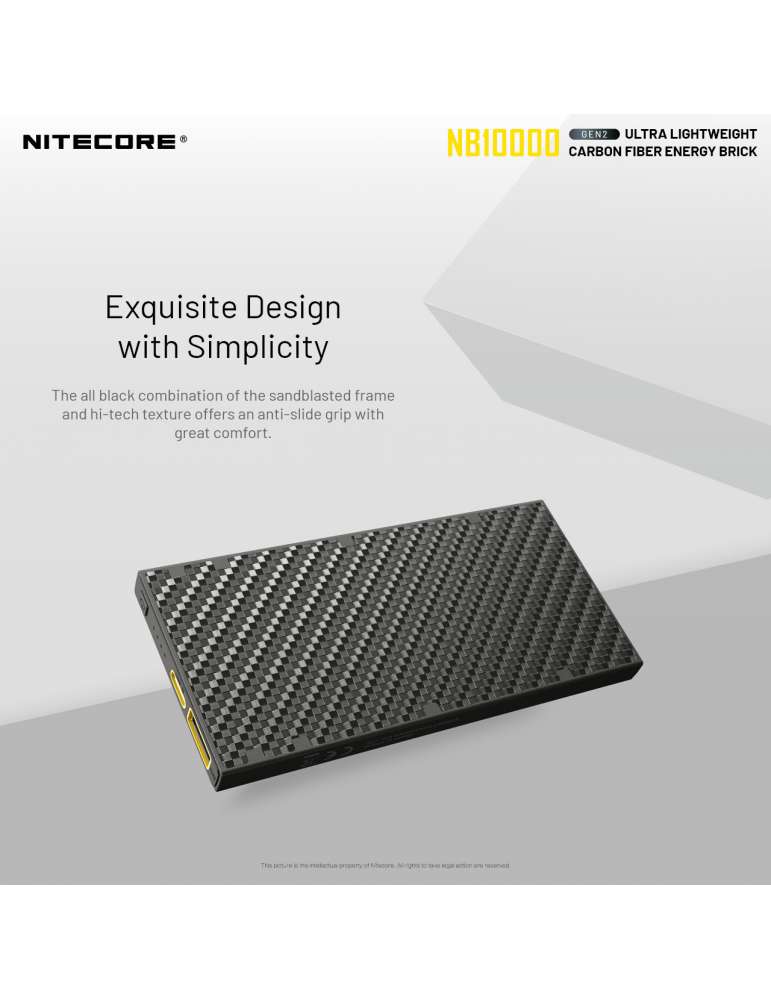 NB10000 GEN2 powerbank batterie 10000mAh ultra légère USB