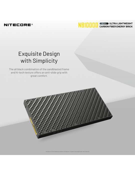 NB10000 GEN2 powerbank batterie 10000mAh ultra légère USB