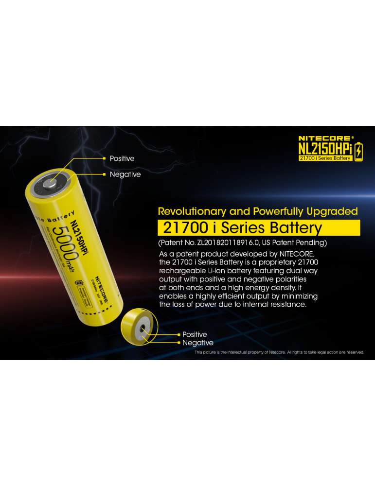 NL2150HPi batterie 21700 lithium haute performance 5000mAh