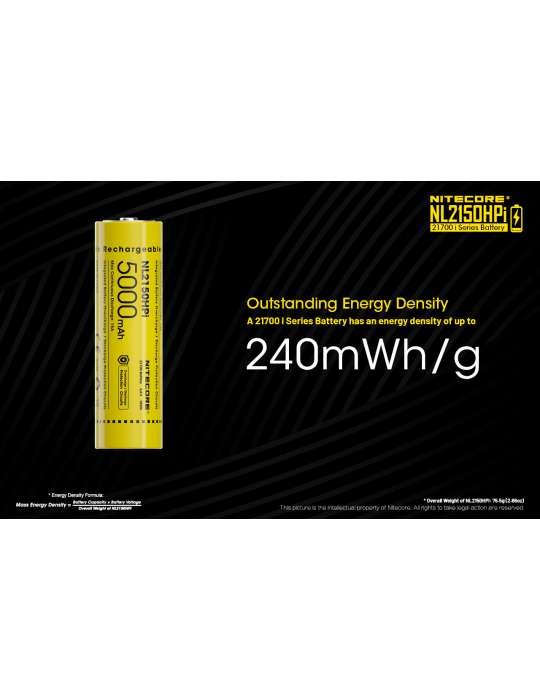 NL2150HPi batterie 21700 lithium haute performance 5000mAh